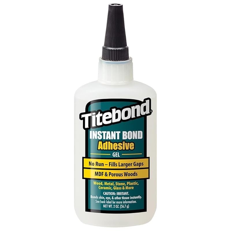 Titebond Instant Bond Thick Adhesive, 8-second Bond, Home Repair, Woodworking, Crafts, Moldings, Picture Frames, 4 Oz. 6222