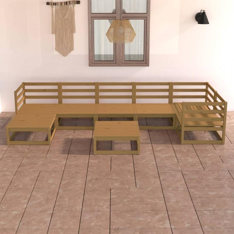 Day and Night - Day and Night Garden Furniture 8 Pieces Honey Brown Solid Pine Wood