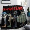 1PC Gorillaz Print Flannel Blanket, High quality Comfortable for All Seasons, Home Decor, Warmth and Comfort, Perfect for Christmas Gifts