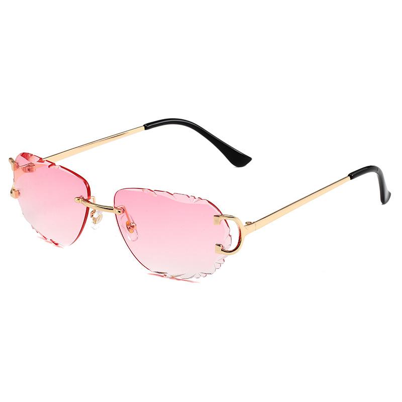 New trimmed rimless metal glasses sunglasses men's European and American fashion trend sunglasses women's toad glasses