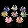 Table Ornaments Glass Craft Crystal Lotus Flower Figurine Glass Miniature Lotus Flower Decor