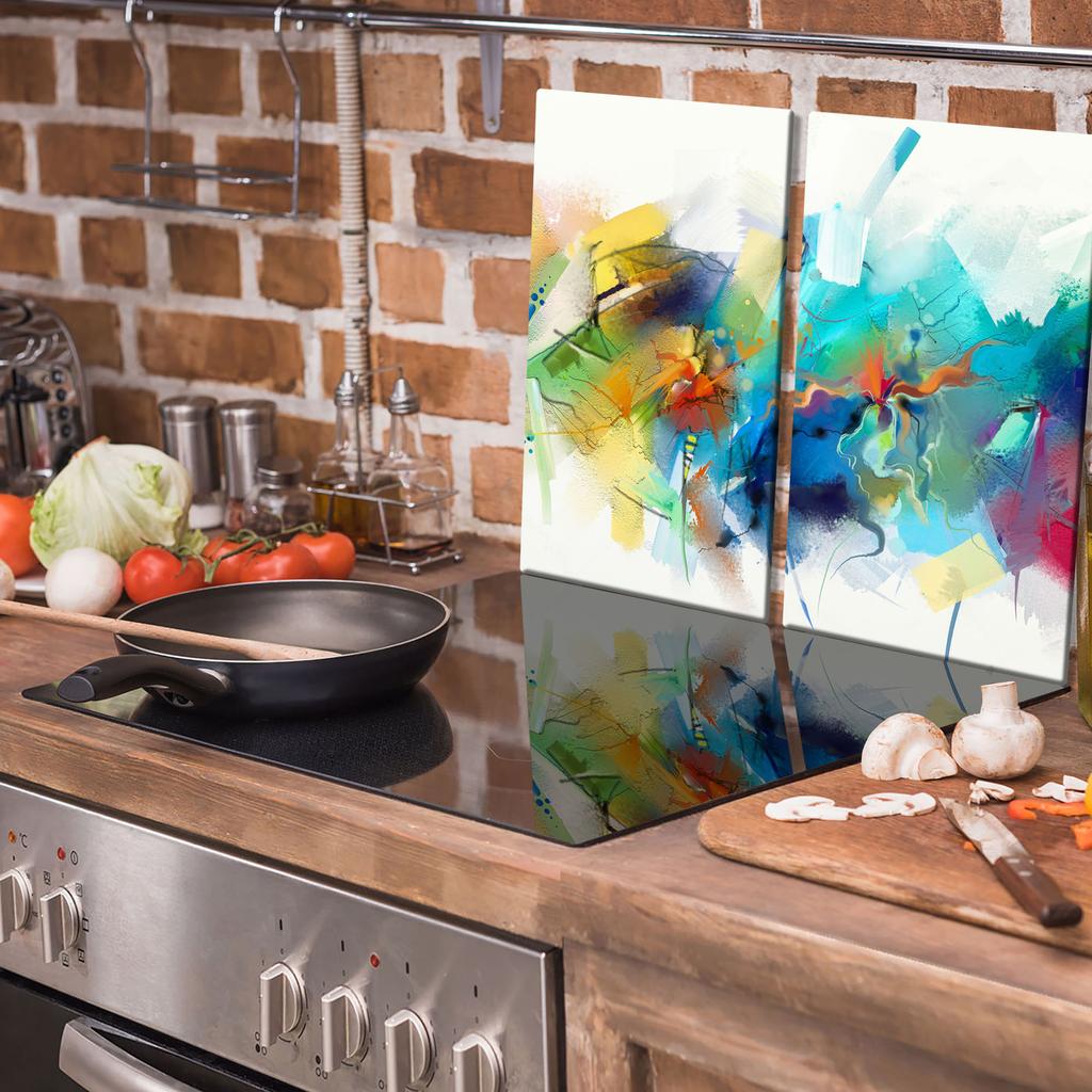 GLASS CUTTING BOARD 2x 30x52 PATTERNS