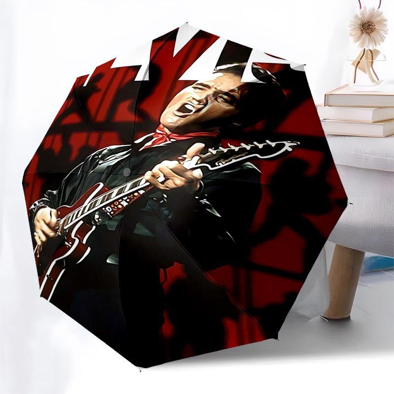 1 шт. ЗОНТ-ТРОСТЬ ELVIS GUITAR Автоматическое открытие, Ветрозащитный, Компактный, Для путешествий, Подарок на День рождения, Рождество, Бизнес 93082