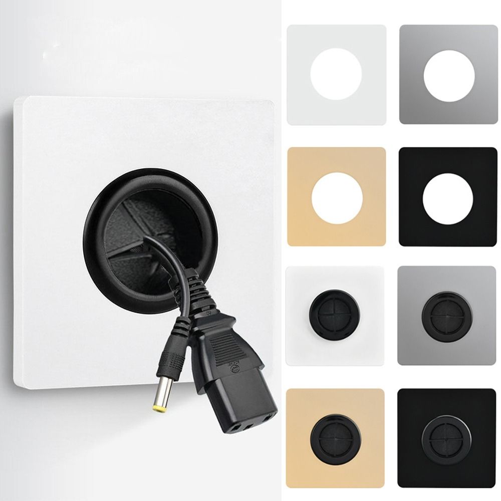 With Rubber Pad Cable Socket Panel 86Type Decorative Cover Cable Organizer Storage Network Cable