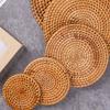 Практичный противоскользящий коврик для столовой, хороший плетеный обеденный коврик из ротанга ручной работы