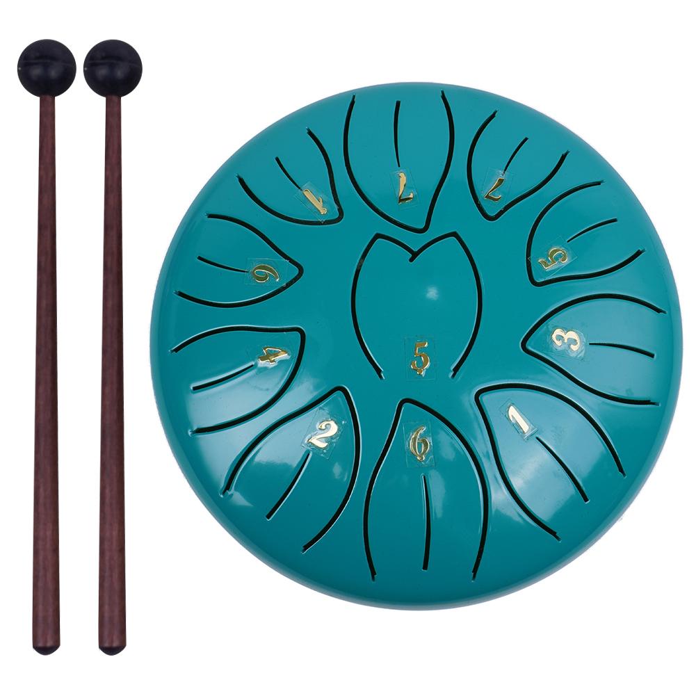 6-дюймовый 11-нотный стальной язычковый барабан с барабанными палочками, молоточками, медиаторами, ударными инструментами, барабаном Sound Healing, ручными барабанами