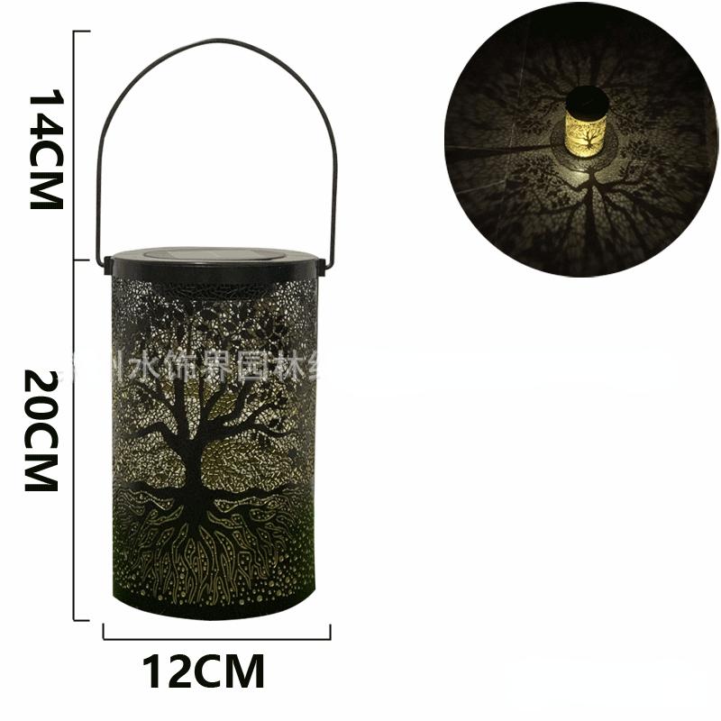 Солнечный кованый светильник на дереве, наружное украшение, атмосфера, ажурный подвесной светильник, садовый светильник, аксессуары для дома