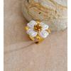 Eetit #7 Stainless Steel Imitation Pearls Flower Golden Handmade PVD Ring Trending Metal Fashion Elegance Popular Jewelry Gift