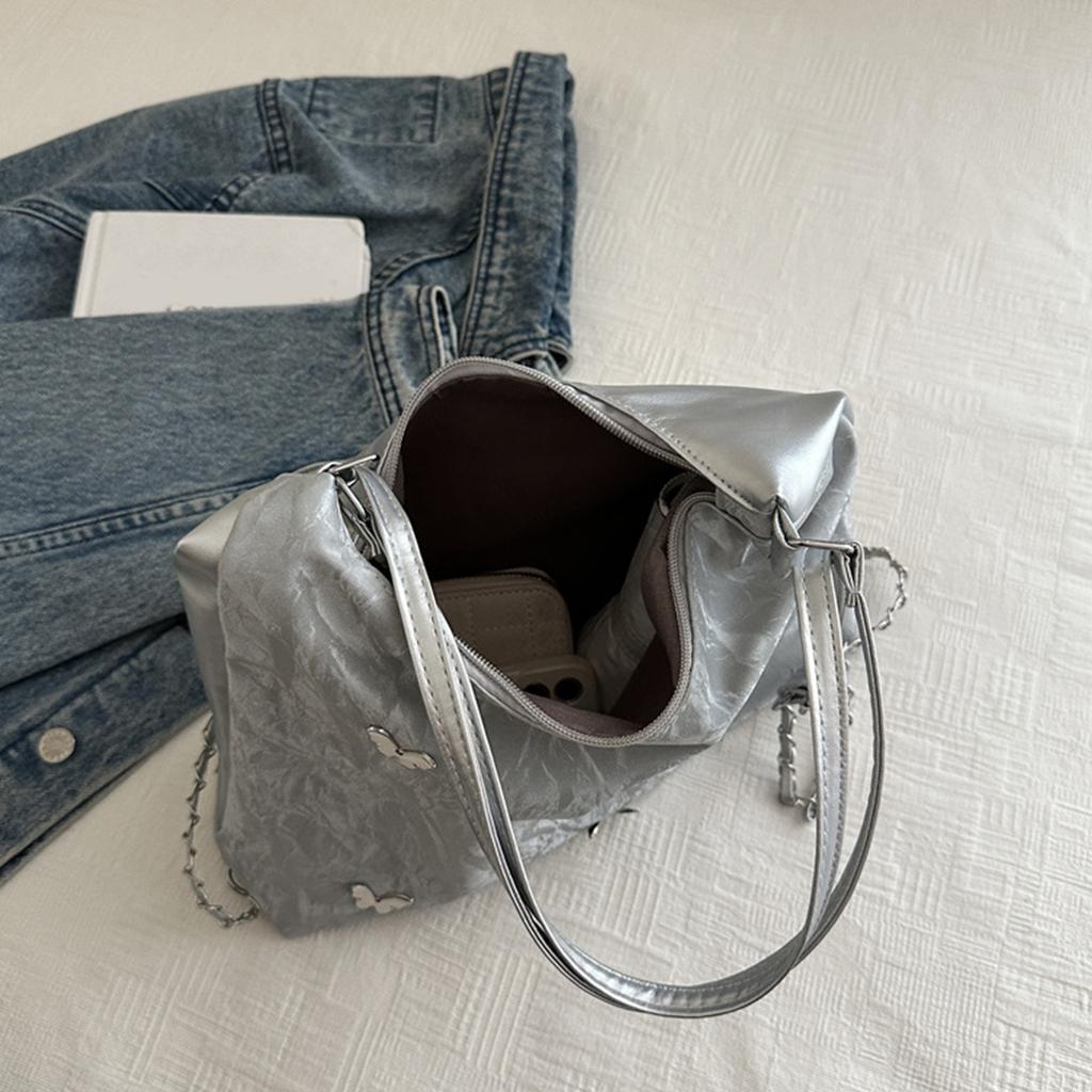 Женская однотонная универсальная многослойная сумка из искусственной кожи на молнии через плечо, сумка через подмышку, сумка-мессенджер