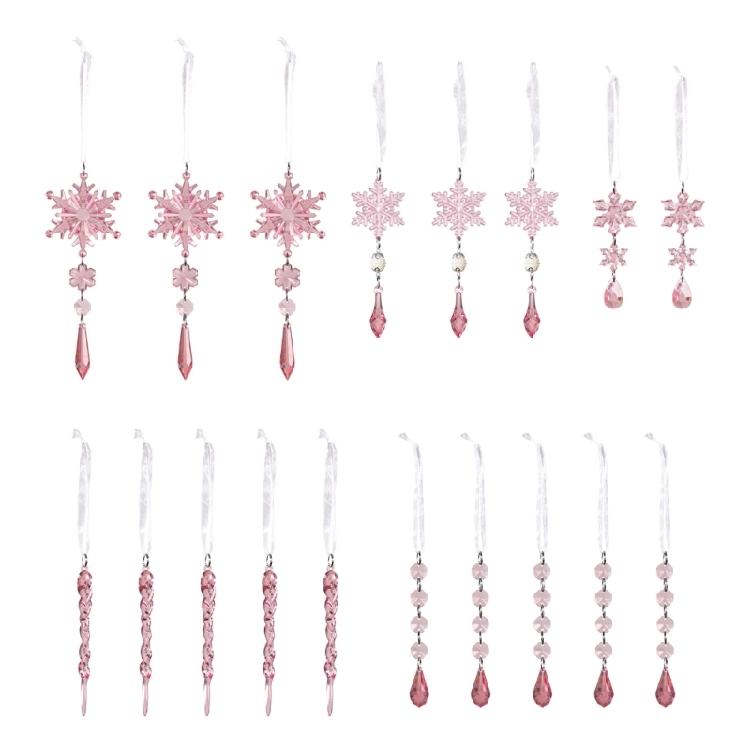 Shatterproof Acrylic Holiday Decorations Snowflake Clear Hanging Ornament For Christmas Tree And Doorway Accent