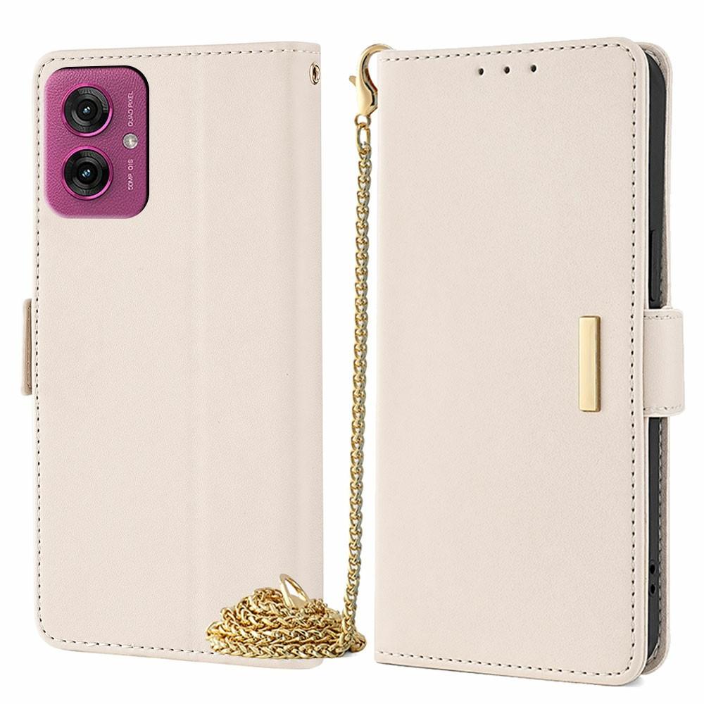 For Motorola Moto G55 5G Case PU Leather Wallet Stand Phone Cover with Crossbody Shoulder Strap