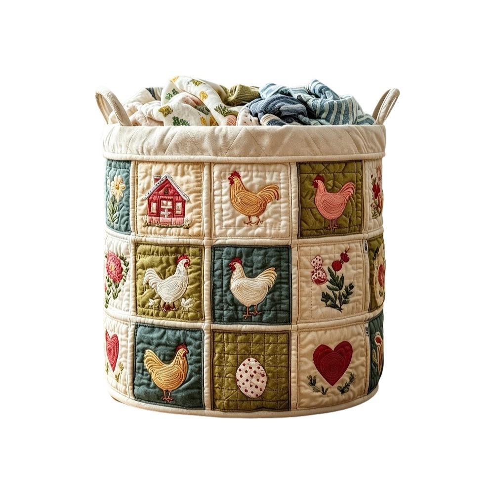 Large Capacity Quilted Laundry Basket Folding Sundries Storage Basket Toys Organizers Bathroom