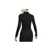 Nike Sportswear Essential Ribbed Long-Sleeve Top Black White Women DV7881-010