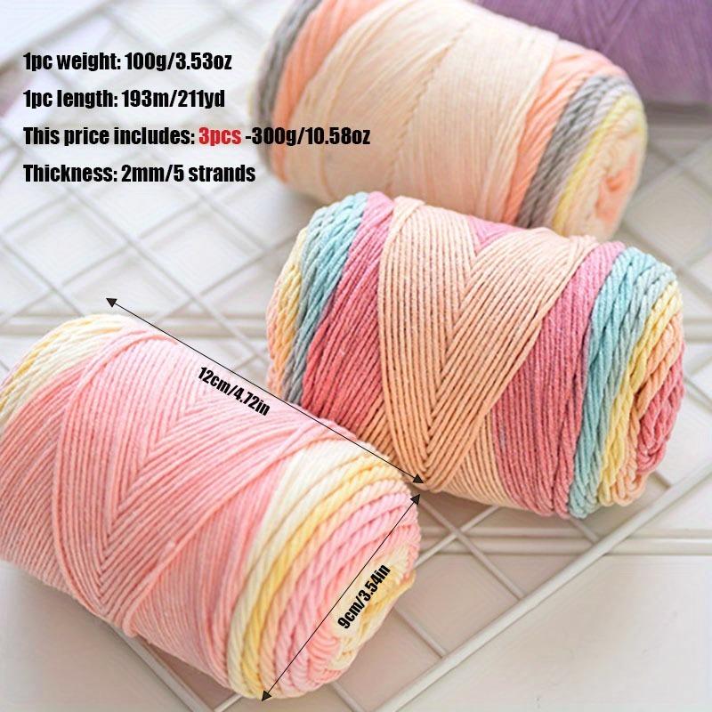 6pcs Gradient Chunky Yarn for Cushions Acrylic Yarn Bundle (600g) - Extra Thick Multicolor Ombre Crochet Yarn for Pillow Covers DIY Knitting Projects