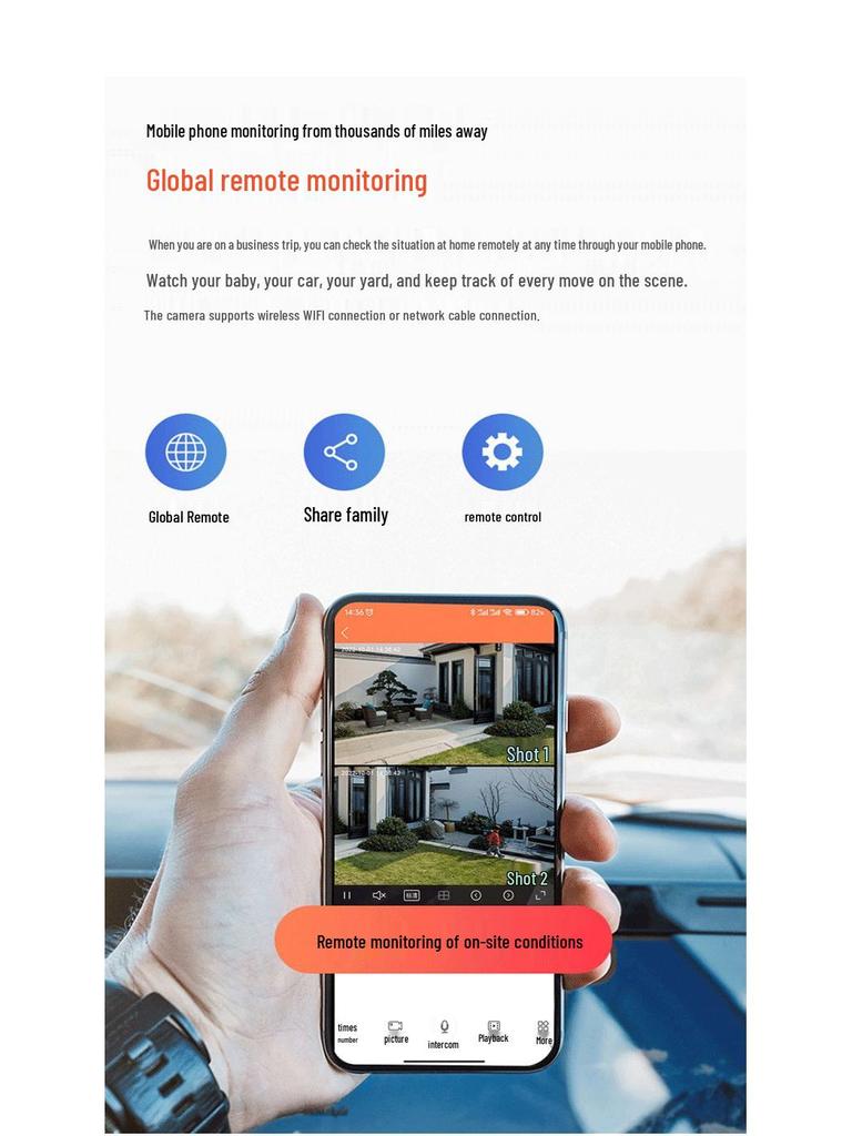 V380Pro Solar 4G Remote Waterproof Dual-Lens Outdoor Security Camera