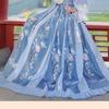 Весеннее сценическое китайское танцевальное платье Hanfu, женский костюм для танцевальной вечеринки, юбки с вышивкой и перекрестным воротником, до половины талии