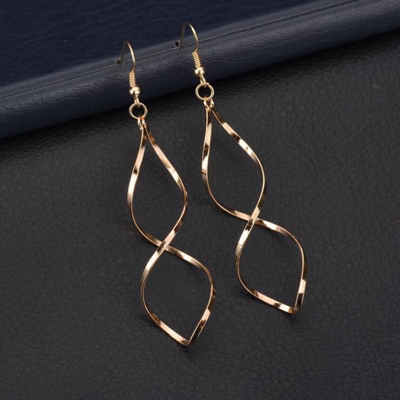 Серьги-подвески с полым спиральным каркасом для женщин, простые корейские серьги с цифровой подвеской, модные серьги, висячие женские трендовые украшения для ушей ARI