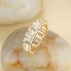 Ring zircon women's colored diamond square ring creative accessories