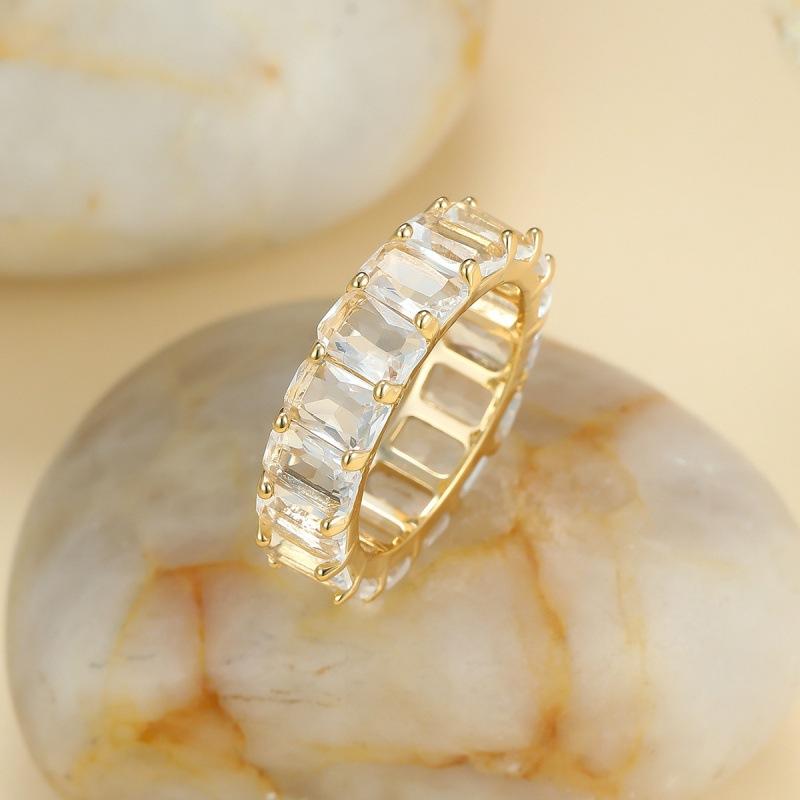 Ring zircon women's colored diamond square ring creative accessories