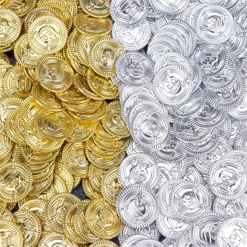 Gold Sliver Fake Gold Treasure Game Coin Halloween Gold Coin Pirate Gold Coins Children's Toys