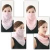 1Pc Women Mask Scarf Sun Protection Mask Outdoor Riding Dustproof Cycling Running Ear Hangers Silk Scarf Handkerchief