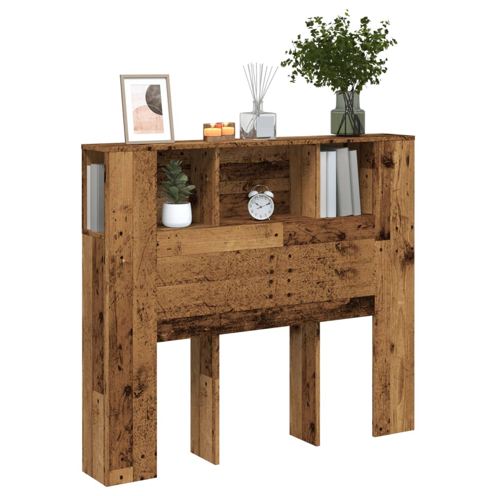 Headboard with Shelves Rustic Wood Look 120 x 19 x 104.5 cm Engineered Wood