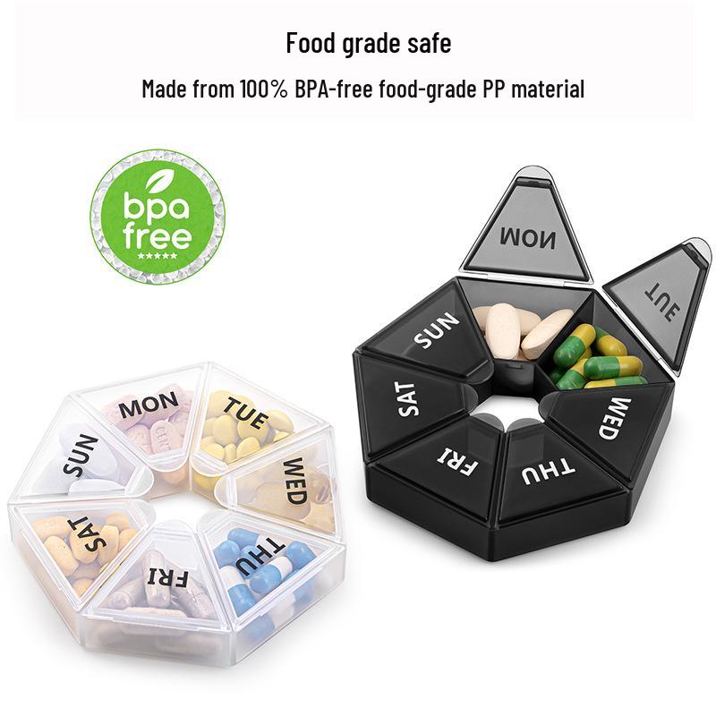 Portable 7-Compartment Pill & Supplement Organizer