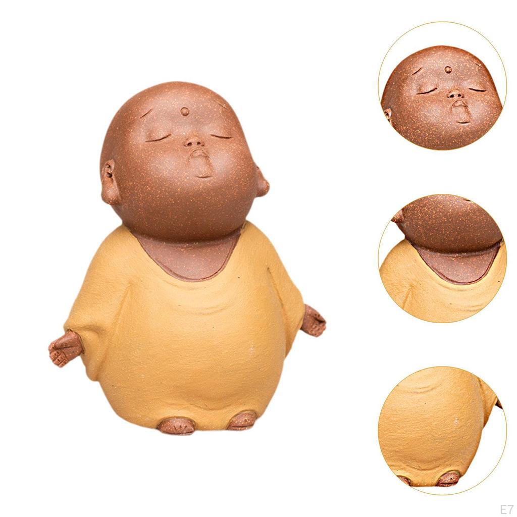 Little Monk Statue ,Monk Ornament ,Craft ,Desk Figure Buddha Sculpture for Bedroom ,Office