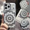 Модный Лазерный Цветочный Чехол для iPhone 17 16 Pro Max 15 14 Plus 16E 13 12 11 Pro Чехол-Крышка Мягкий ТПУ Задние Чехлы для Телефона с Металлической Рамкой для Камеры