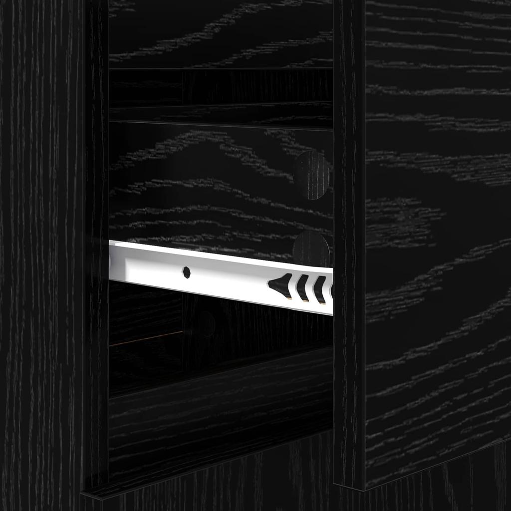 Sideboard in Black Oak Look 35 x 40 x 70 cm Engineered Wood