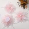 Floral Shape Retro Pearl Feather Flower Organza Handmade Accessories DIY Fabric Applique