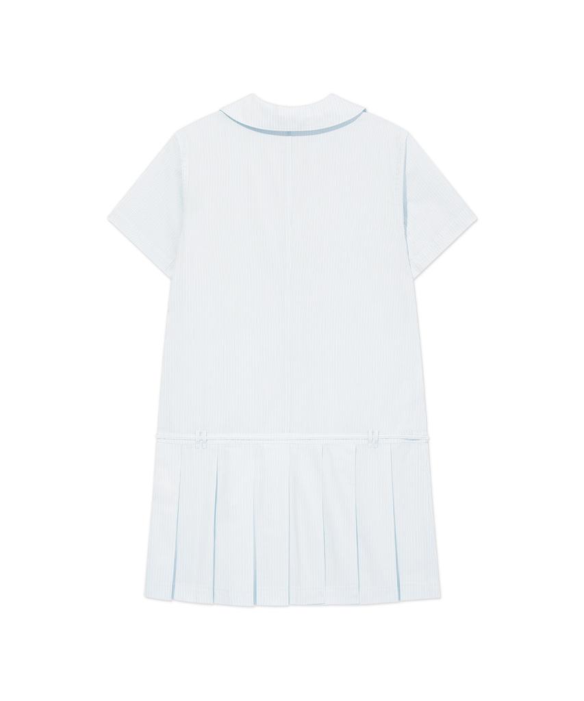 Covernat Woman Pleated Shirt Dress Sky Blue