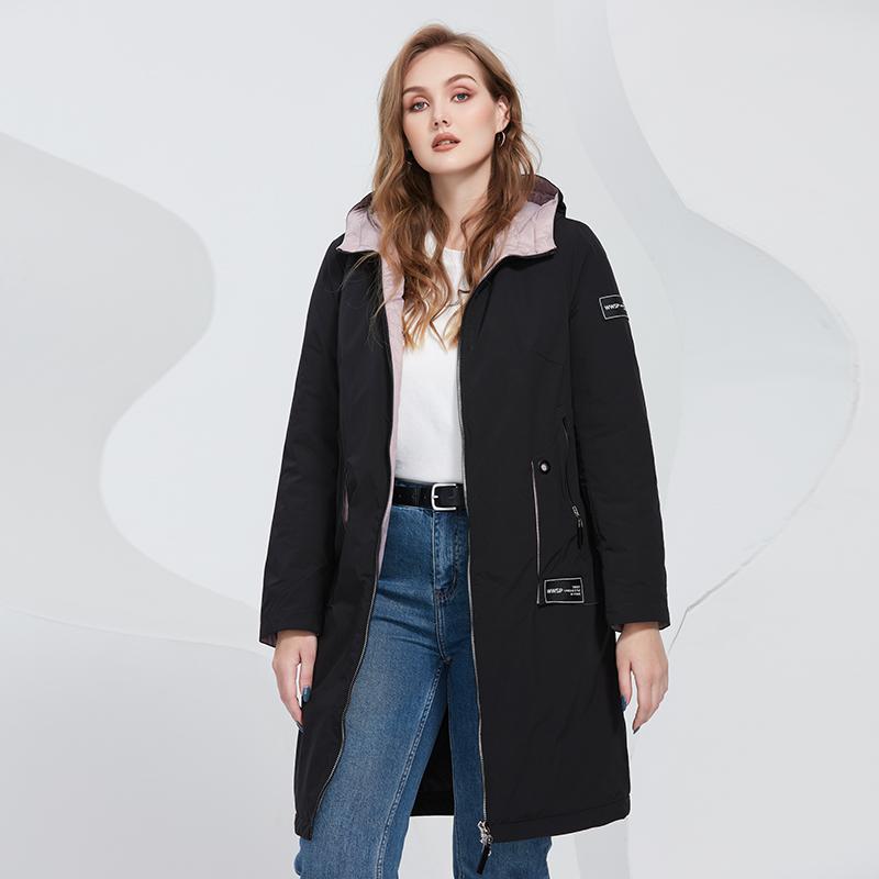 Куртка Астрид, тонкое хлопковое длинное пальто, пальто с капюшоном и молнией с боковым карманом, теплое ветрозащитное повседневное пальто
