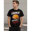 Men's Black Cotton T-shirt with Bold Leberkas Graphic Print, Crew Neck Short Sleeve Casual Tee for Everyday Wear