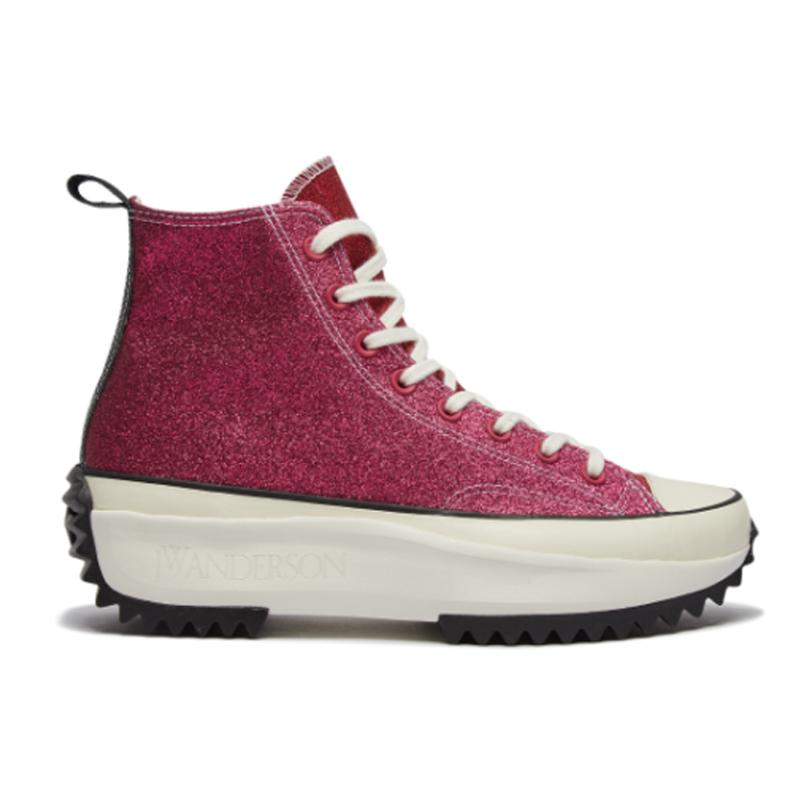 JW Anderson x Converse Run Star Hike Круглый носок Шнуровка Высокие парусиновые кеды Унисекс Красные и синие мандаринки