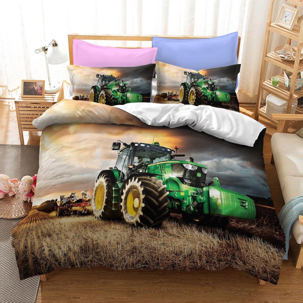 Farm Tractor 3D Printed Duvet Case Pillowcase Bedding Set Twin Full Queen King Size For Kids Adults Bedroom Home Decor