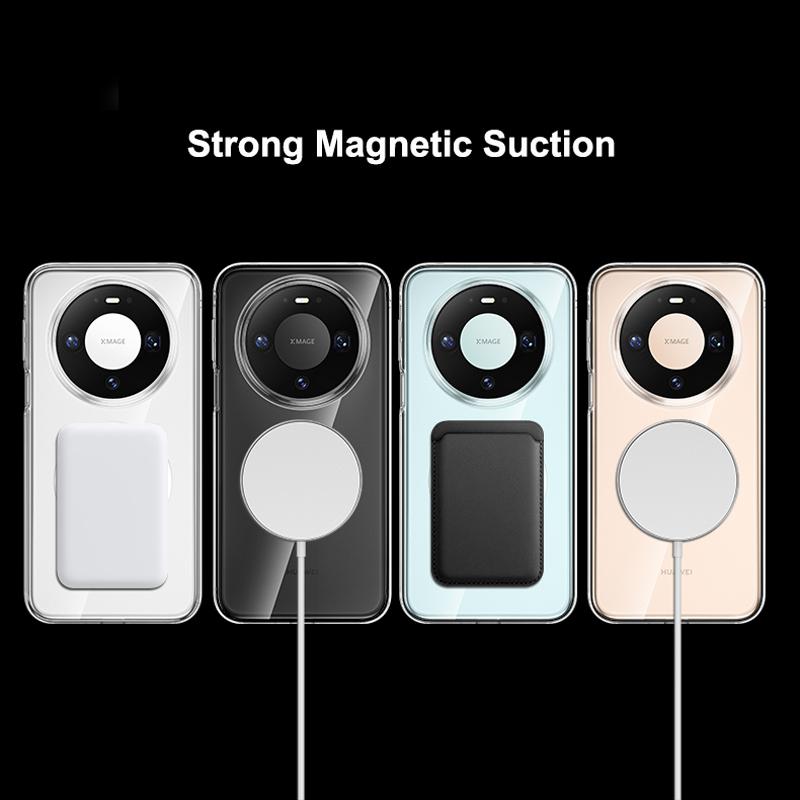 Чехол для Huawei Mate 80 Pro Max Magsafe Прозрачный Нежелтеющий Дружелюбный к коже Защита экрана и объектива Жесткий Гибридный Мягкое покрытие