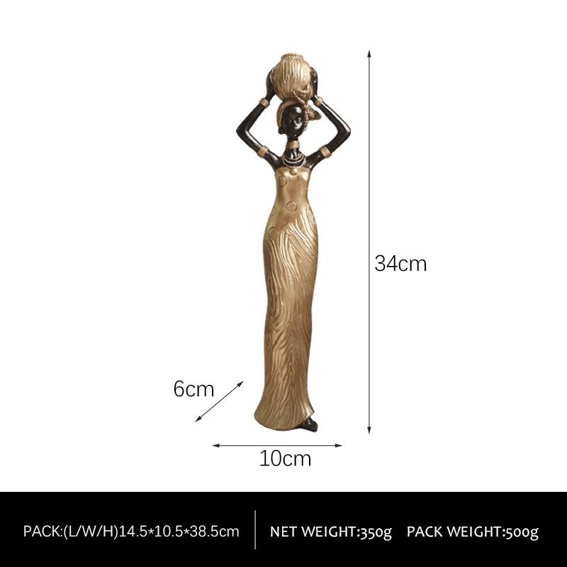 Африканское черное искусство смола фигурка: Креативный домашний декор для гостиной, прихожей или винного шкафа, тумба под телевизор