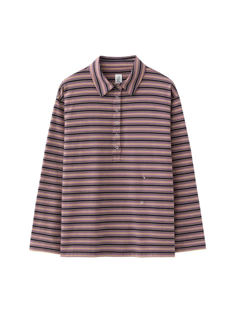 POEV Striped Button Collar Shirt [3 Colors]
