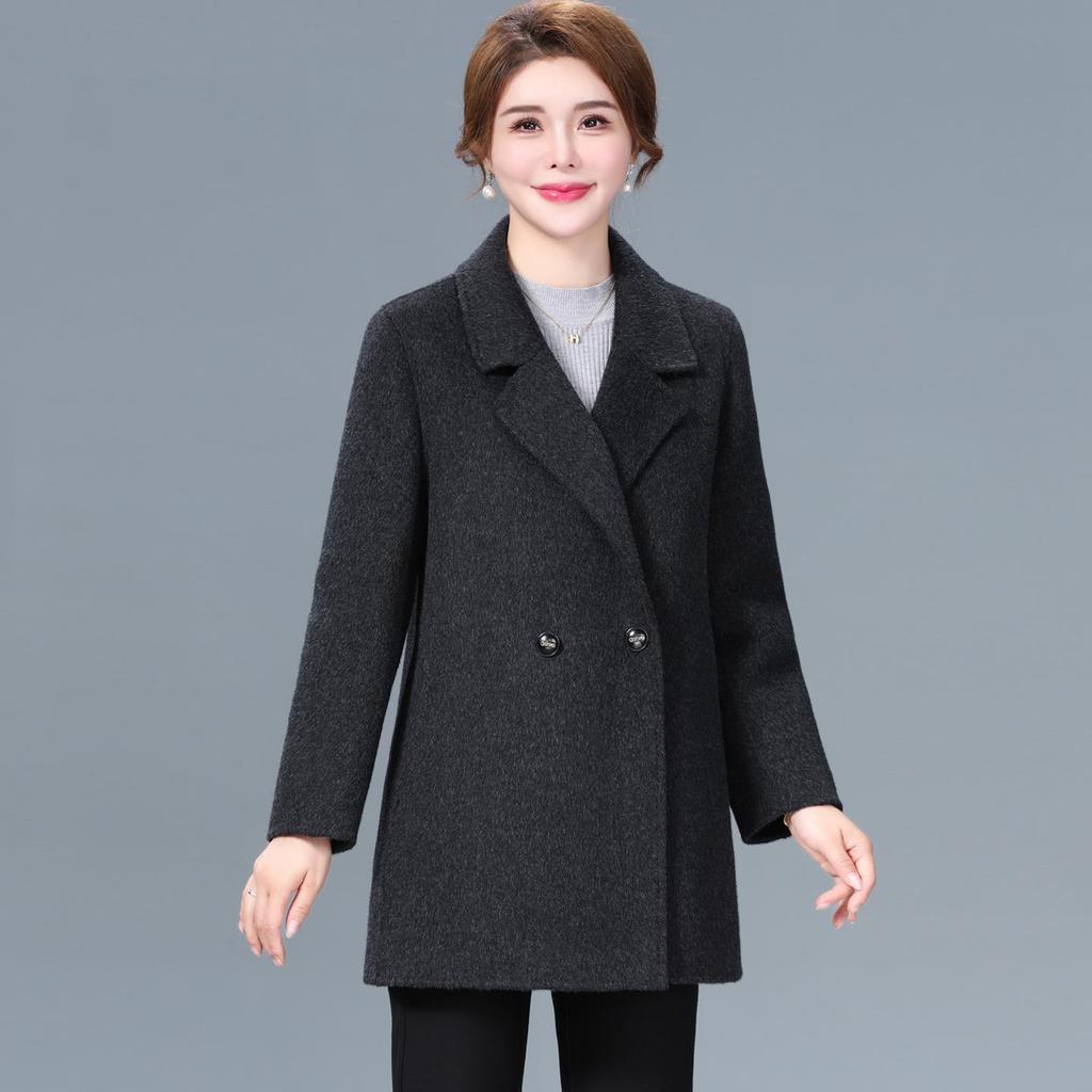 Women's Double-Faced Cashmere Wool Coat - Mid-Length, Autumn/Winter 2025 Collection for Middle-Aged and Elderly Mothers.