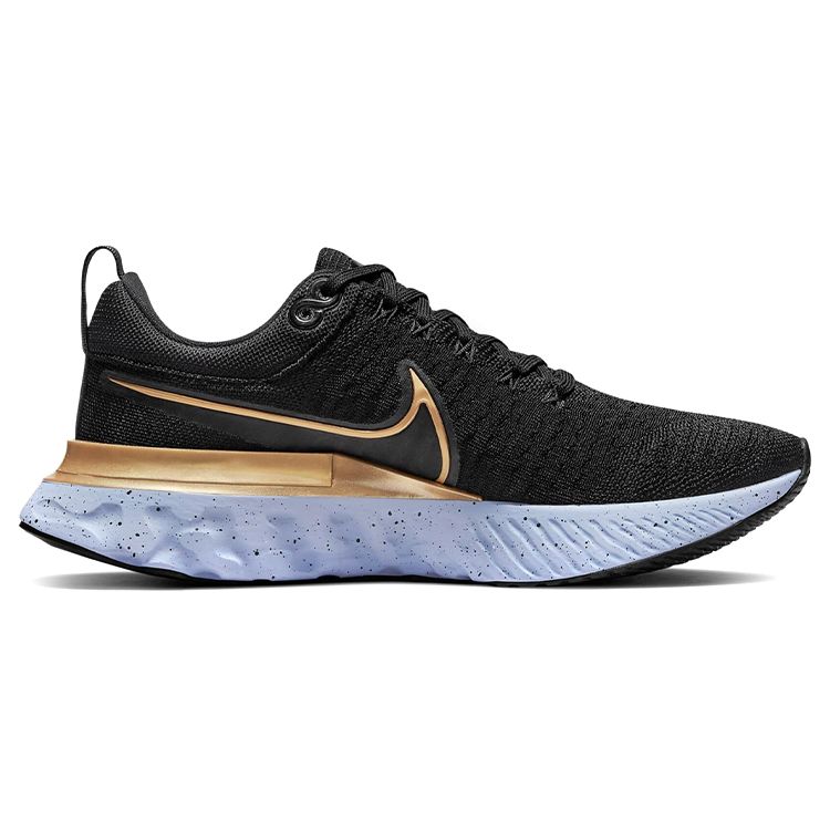 Nike React Infinity Run Flyknit 2 Женские кроссовки Black Metallic Gold Ghost Dark-Smoke-Grey CT2423-009