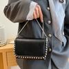 Женская квадратная черная сумка с заклепками Crossbody Chain Small Shoulder Bag