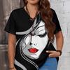 Casual Versatile Fashion Trend Casual Colorful Ethnic Round Neck T-shirt Plus Size