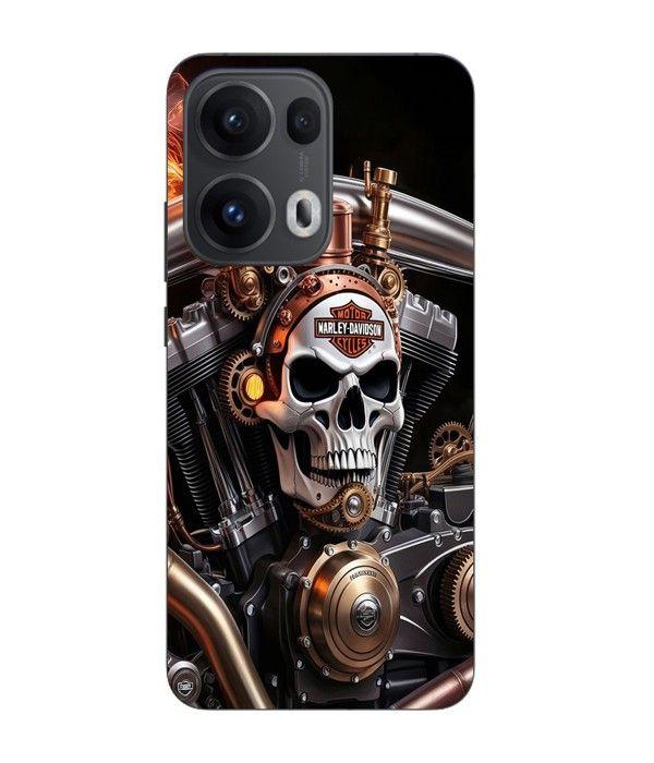 Coque Maniacase Pour Oppo Reno 13 Pro 5G Harley Davidson Tête de mort mécanique