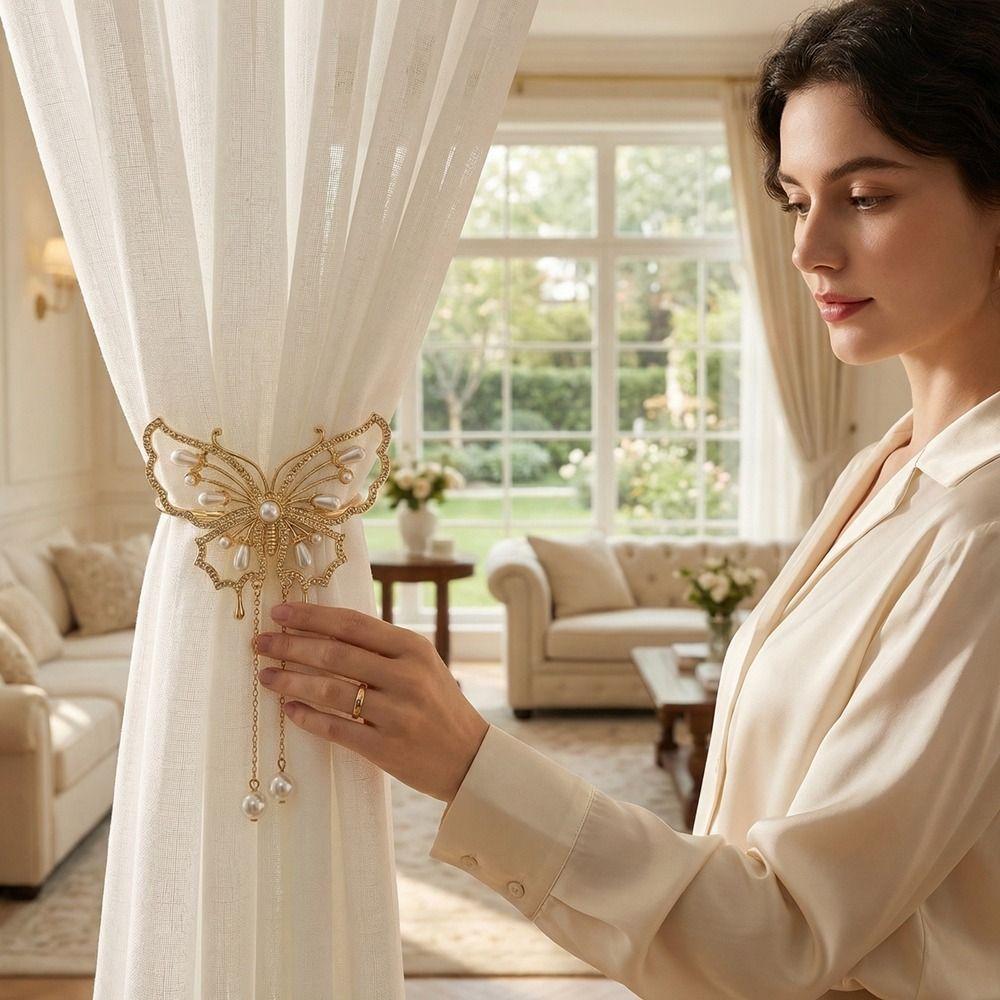 Stylish Luxury Butterfly Curtain Buckle Gold Metal Curtain Tiebacks Beautifully Decorative Curtain Holdbacks Home Decor