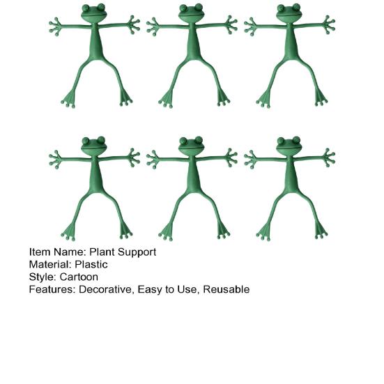 6 шт. Зеленая лягушка, опора для растений, держатель для стебля растения в форме лягушки, держатель для небольших горшечных растений, суккулентов, садовое украшение