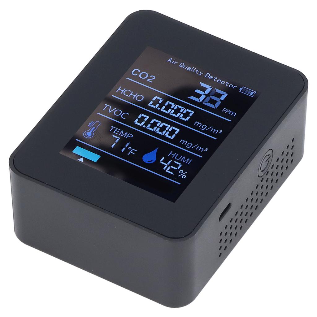 5 In 1 Air Quality Detector 60 Days Data Storage Long Endurance LED Digital Display USB Charging