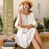 Летнее европейско-американское белое кружевное хлопковое платье с коротким рукавом для работы