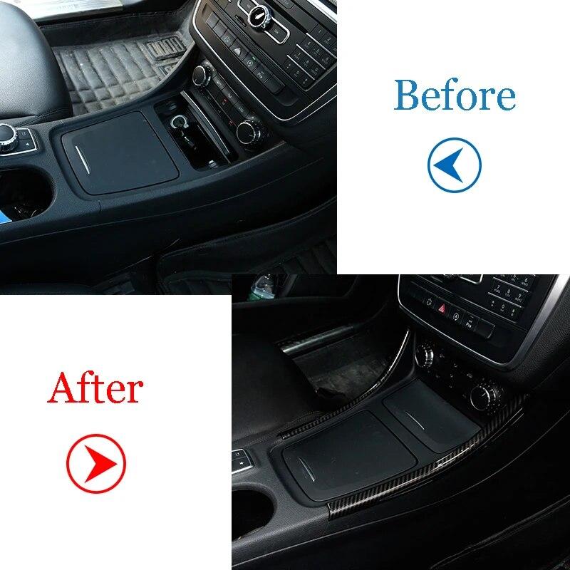 Для Mercedes Benz A/GLA/CLA Class W176 A180 2012-2018 углеродное волокно хромированная декоративная полоска для центральной консоли, автомобильные аксессуары