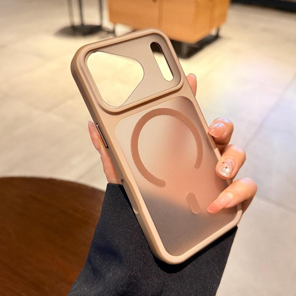 iPhone 17 Pro Max Защитный чехол с рисунком в горошек, нескользящий, магнитный, матовый, с ощущением кожи